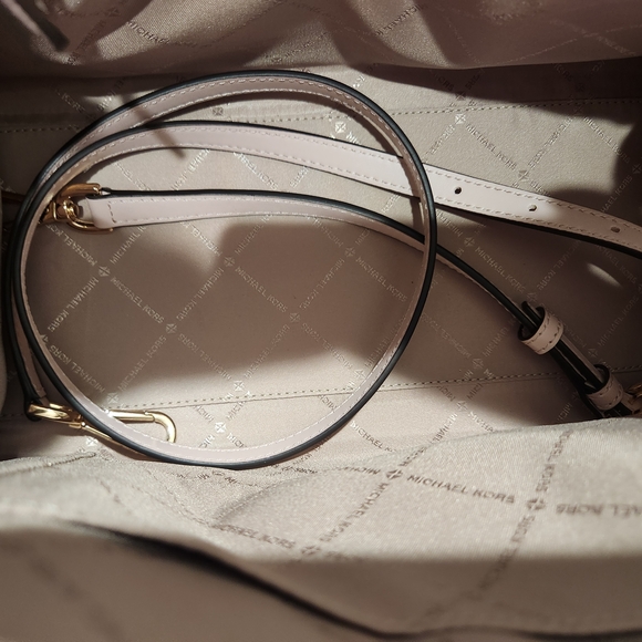 Michael Kors Gray and Pink Satchel with Structured Design